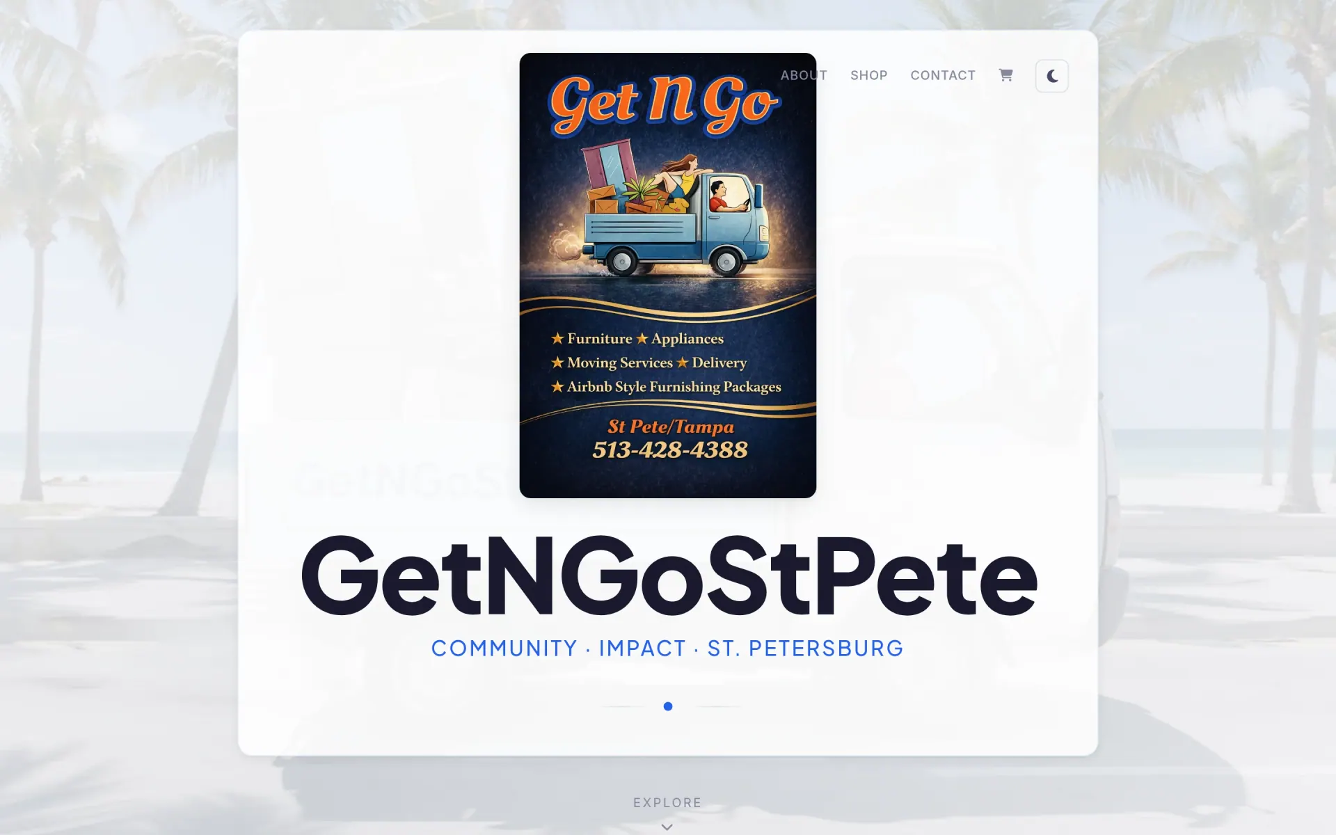 Get NGO St Pete — St. Petersburg community shop + interest-capture platform. Sales happen in person; the site does the catalog and the conversations.