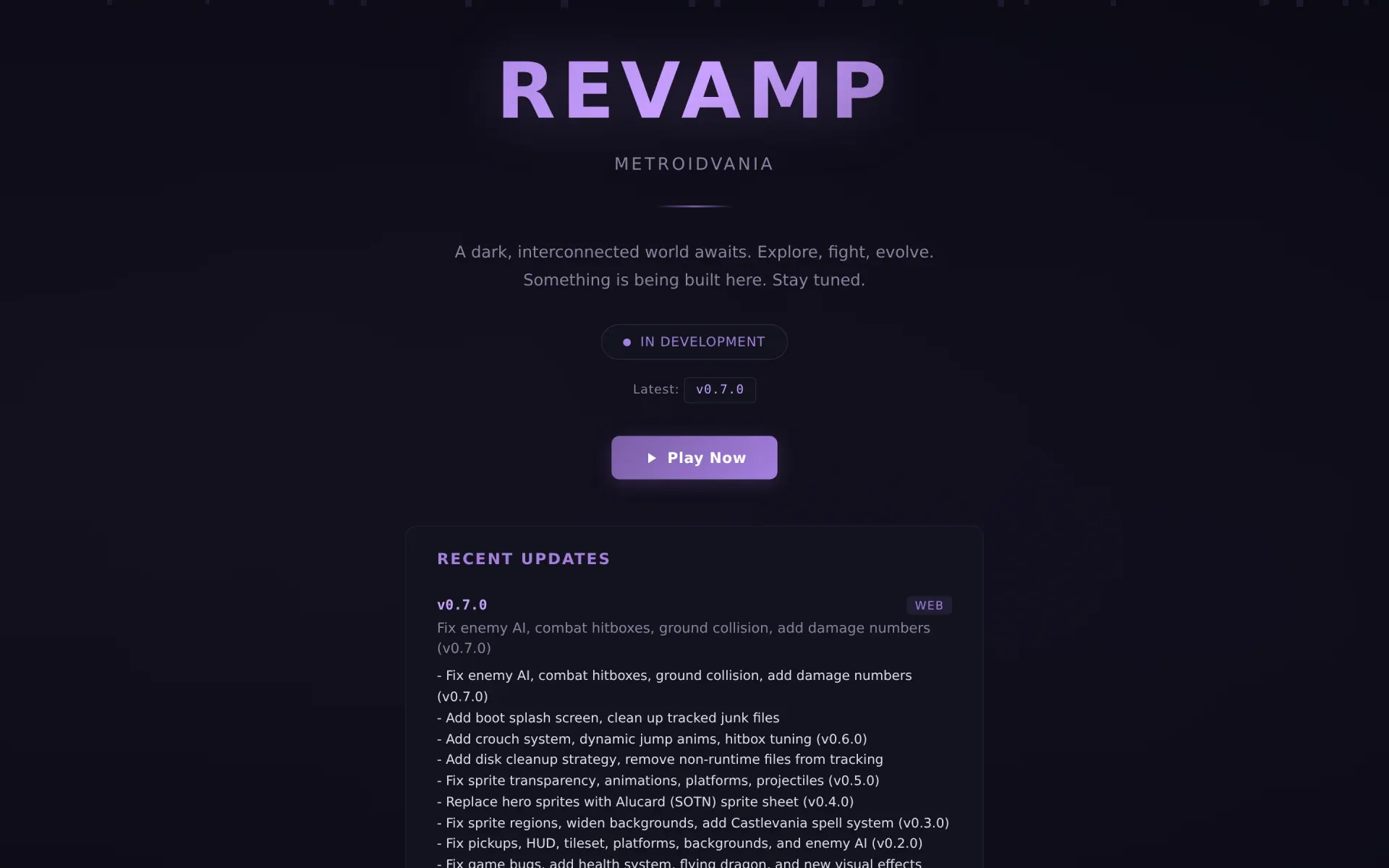 Revamp — A dark, interconnected world awaits. Explore, fight, evolve. — Metroidvania built in Godot 4.