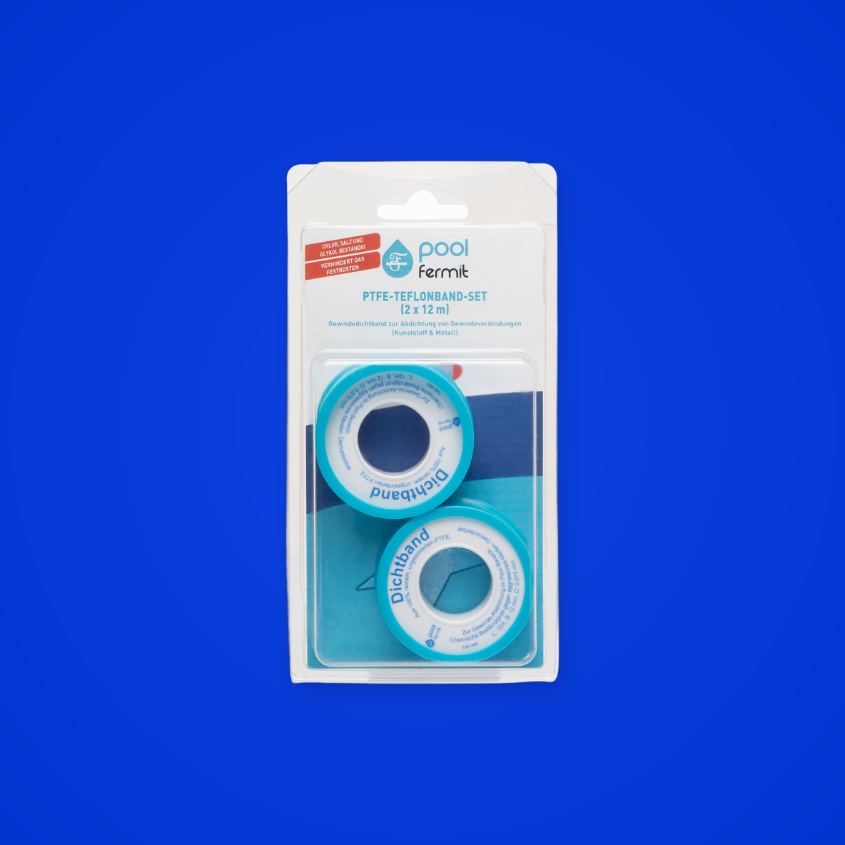 PTFE-Band/Teflon-Band 2er-Set Gewindeband im Blister – Pool Fermit
