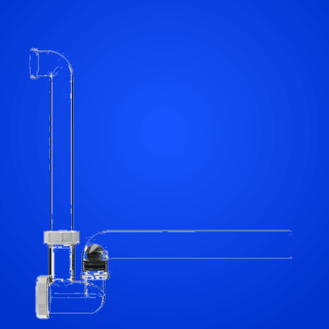 Kugel-Kondensatsiphon DN40 transparent, Abgang waagrecht mit Anschluss 5/4" bzw. d 12-18 mm Rohr, für saugseitige Anwendung