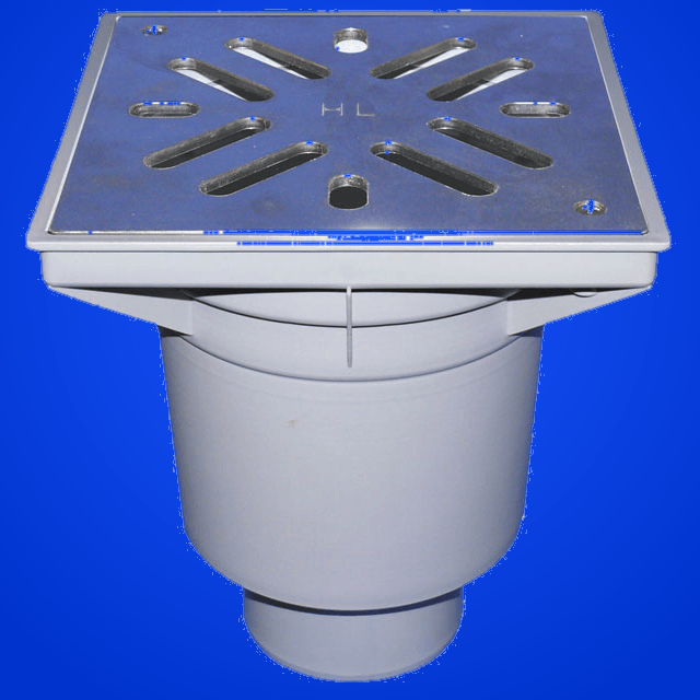 Perfektablauf DN160 senkrecht mit Wassergeruchsverschluss, 244x244mm / Edelstahlrost 226x226mm – HL Hutterer & Lechner Produkt