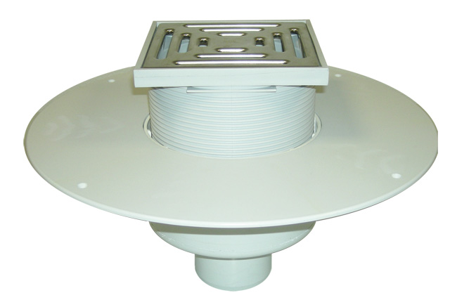 Dachablauf DN125 mit PVC-Kragen. Begehbar - 148x148mm / 137x137mm – HL Hutterer & Lechner Produkt