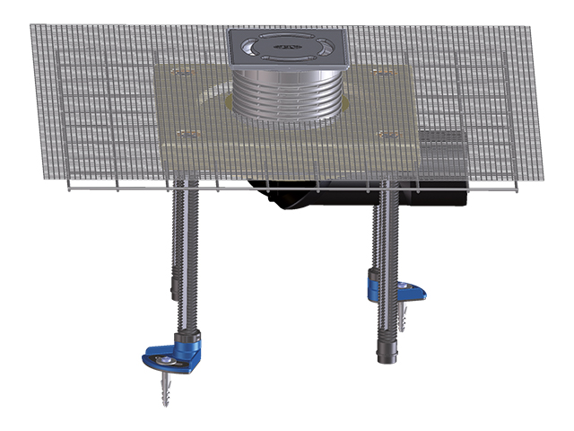Balkon- und Terrassenablauf DN50/75 drehbar mit CeraDrain Polymerbetonkragen und frostsicherer Geruchsklappe, 121x121mm / 115x115mm – HL Hutterer & Lechner Produkt