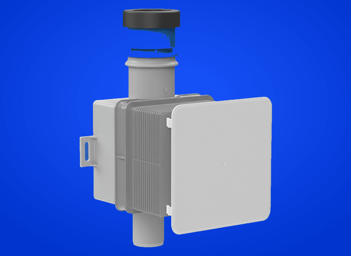 Klimageräte-UP-Siphon mit Hygiene Anschlussadapter, DN32 - 100x100 mm