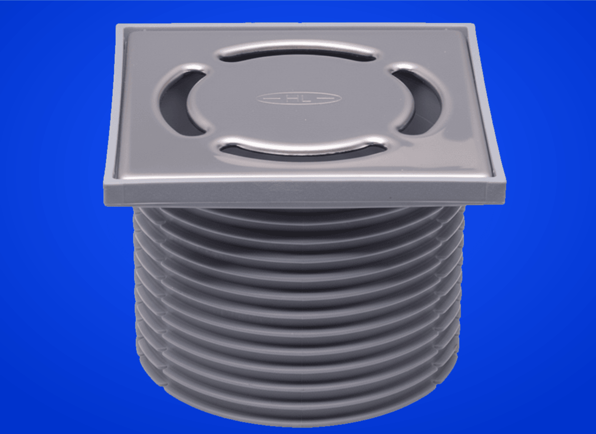 Aufsatz d 110mm, Kunststoffrahmen 123x123mm / Edelstahlrost 115x115mm , Baustützrahmen