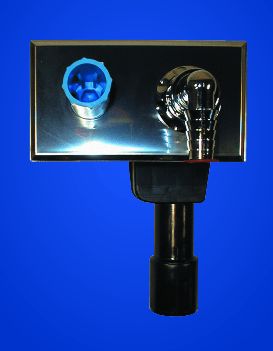 Waschgeräte-UP-Siphon DN40/50 mit integriertem Wasseranschluss - 180x100mm