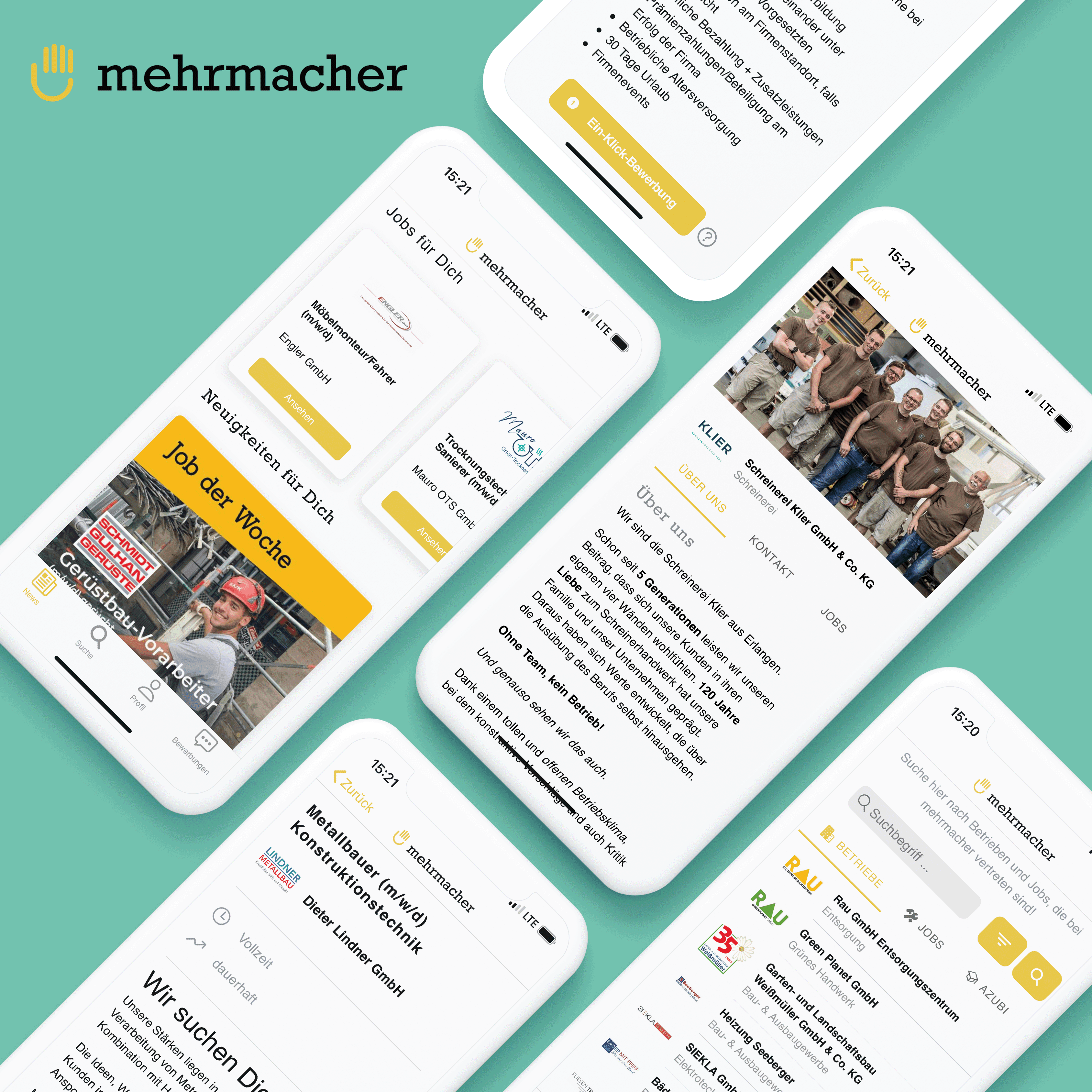 Mockup der mehrmacher App