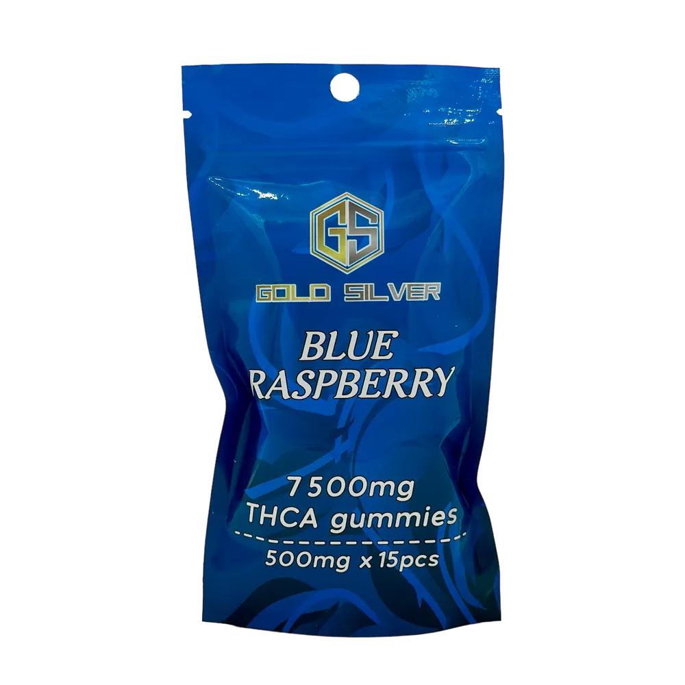 Product image 1 of 1 for Gold Silver THCA Gummies 7500mg Bag - Blue Raspberry