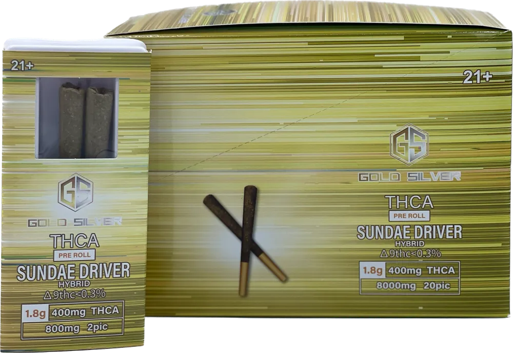 Gold Silver THC-A Pre Roll 2 Pack - Sundae Driver (Hybrid)