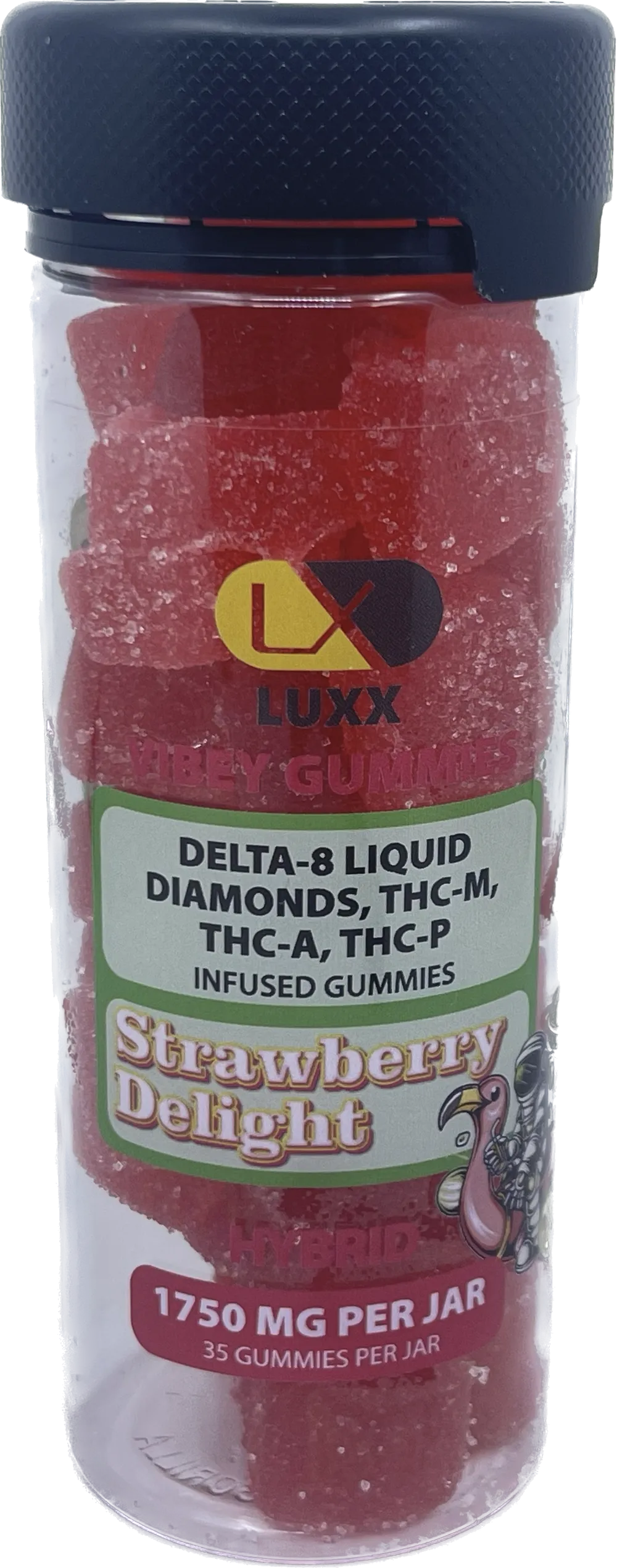 Luxx Vibey Gummies 1750mg Strawberry Delight | Hybrid: Strawberry Delight