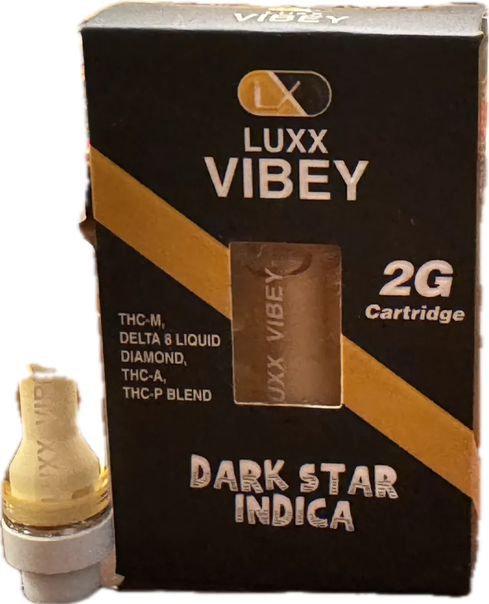 Luxx Vibey THCA-THC-P HHC liquid Diamond 2g Cartridge - Dark Star