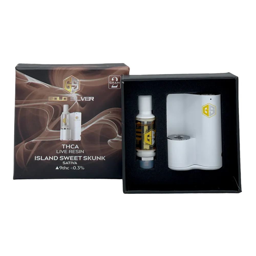 Product image 1 of 1 for Gold Silver THC-A Cartridge 2 g Island Sweet Skunk