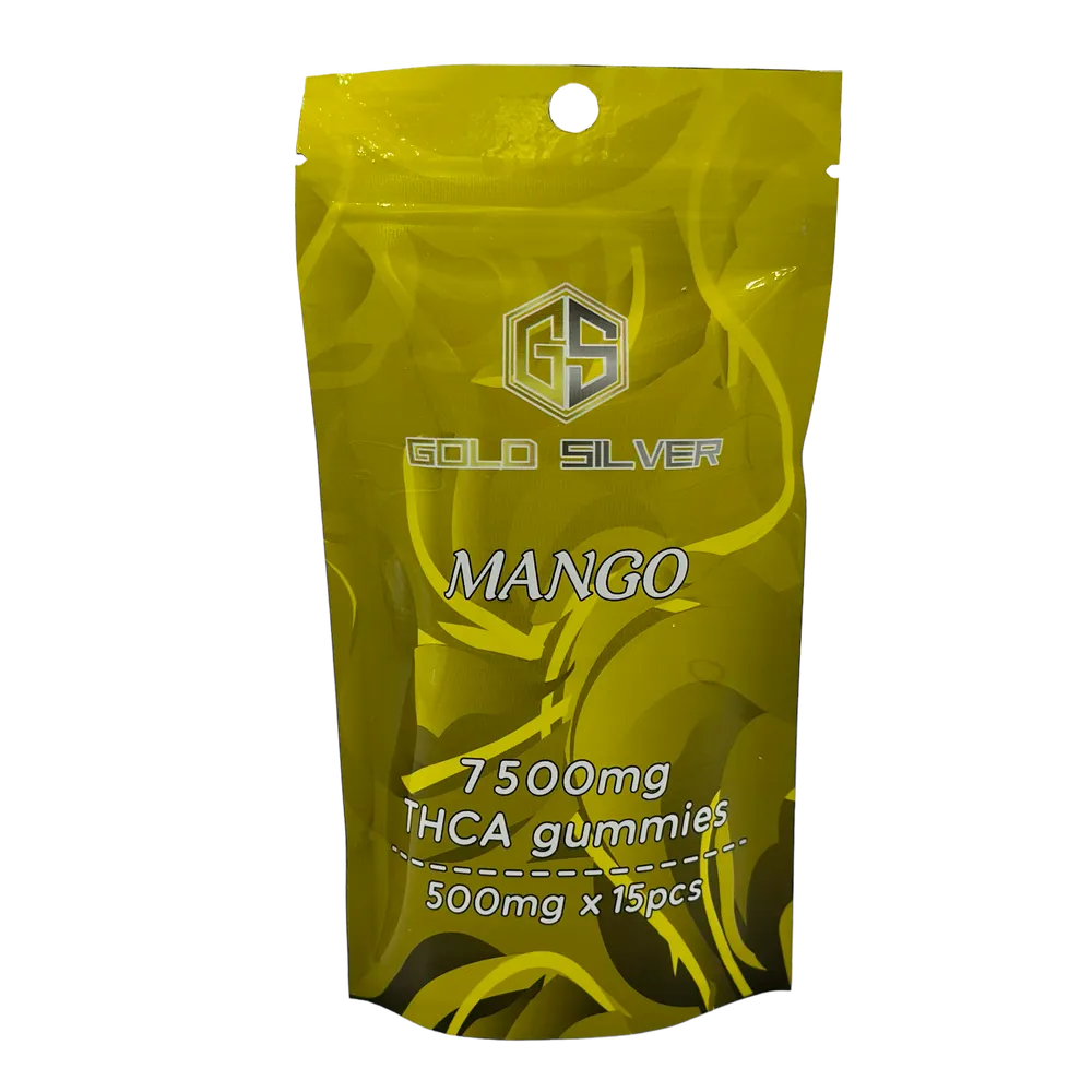 Gold Silver THCA Gummies 7500mg Bag - Mango