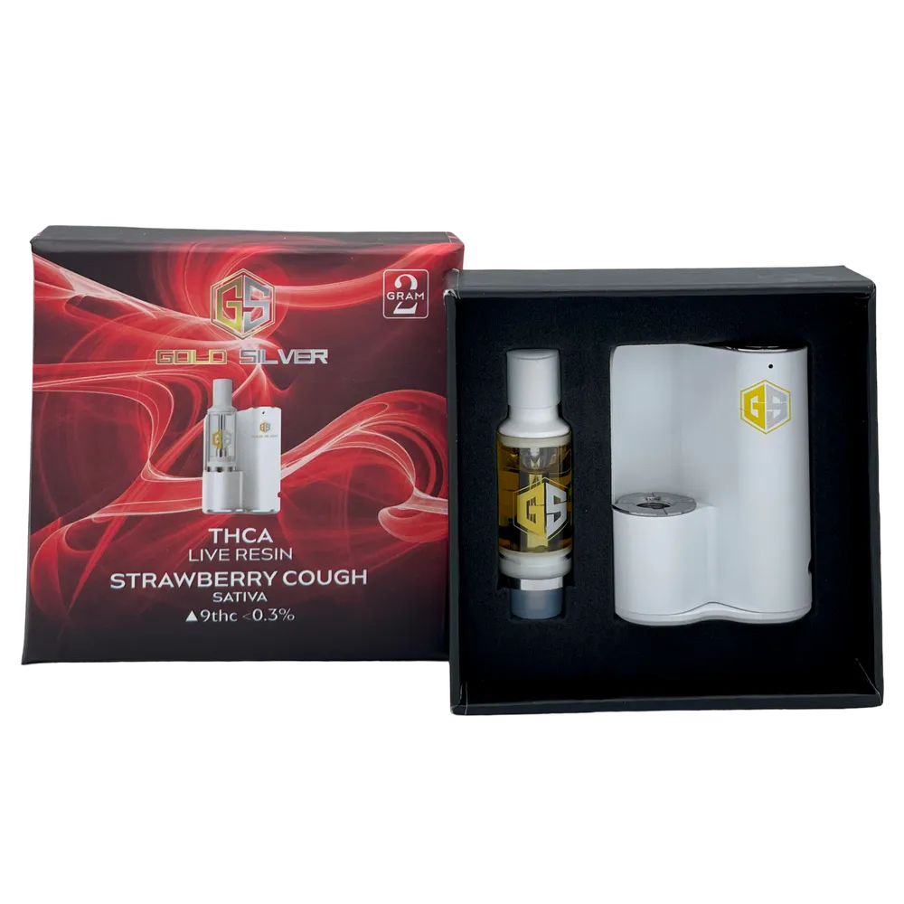 Gold Silver THC-A Cartridge 2 g -Strawberry Cough | 2g: Strawberry Cough