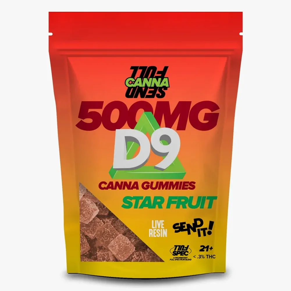 Full Send Delta 9 Gummies 500mg Starfruit (5 Bag Box) | 500mg: Starfruit