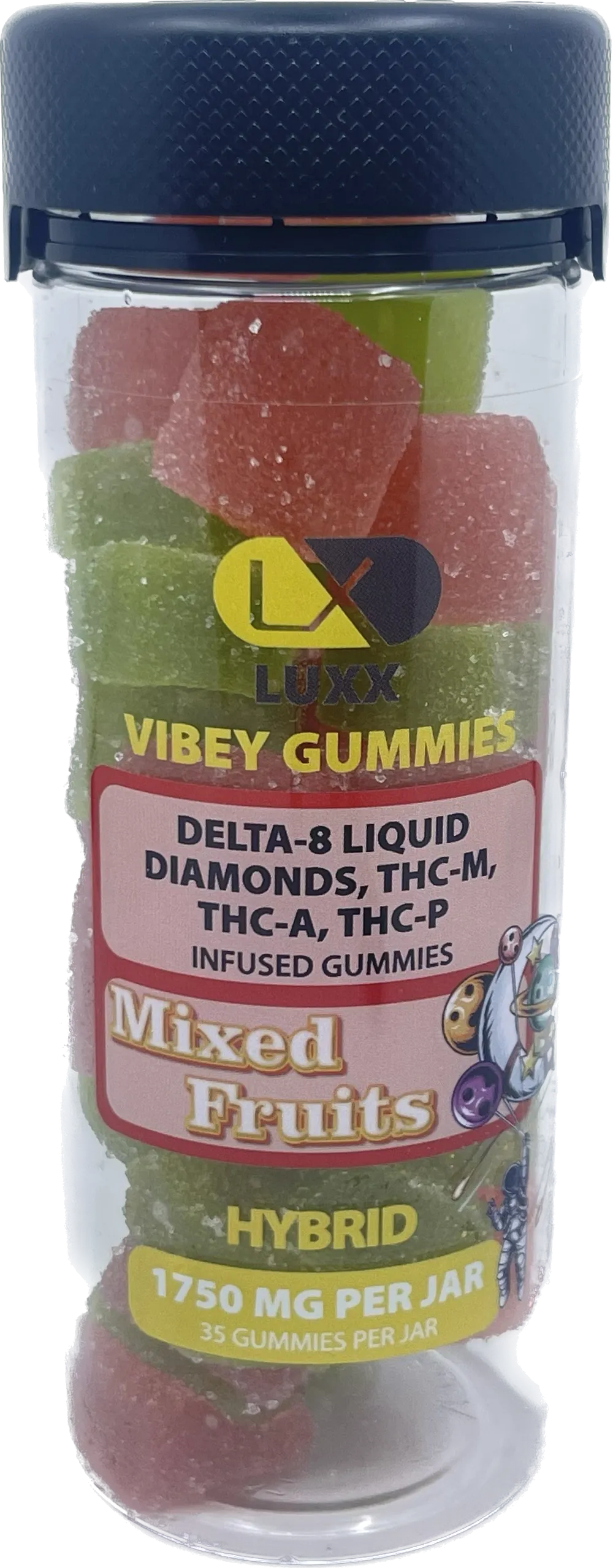 Luxx Vibey Gummies 1750mg - Mixed Fruits | Indica: Mixed Fruits