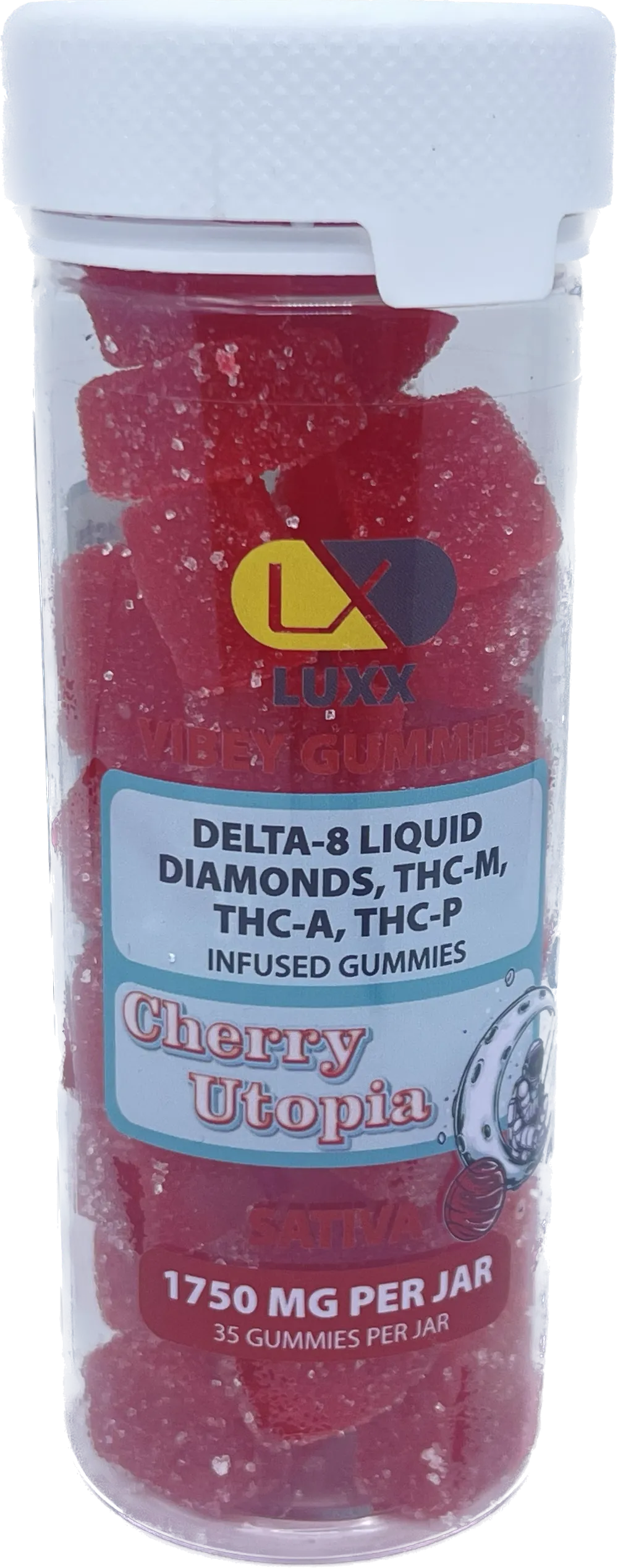 Luxx Vibey Gummies 1750mg - Cherry Utopia | Sativa: Cherry Utopia