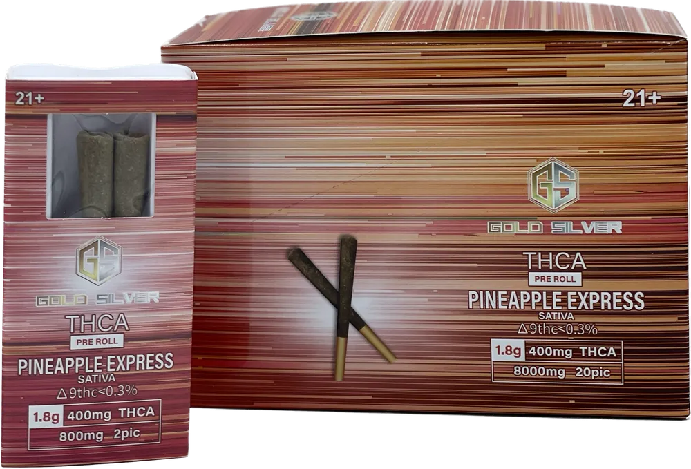 Gold Silver THC-A Pre Roll 2 Pack- Pineapple Express (Sativa)