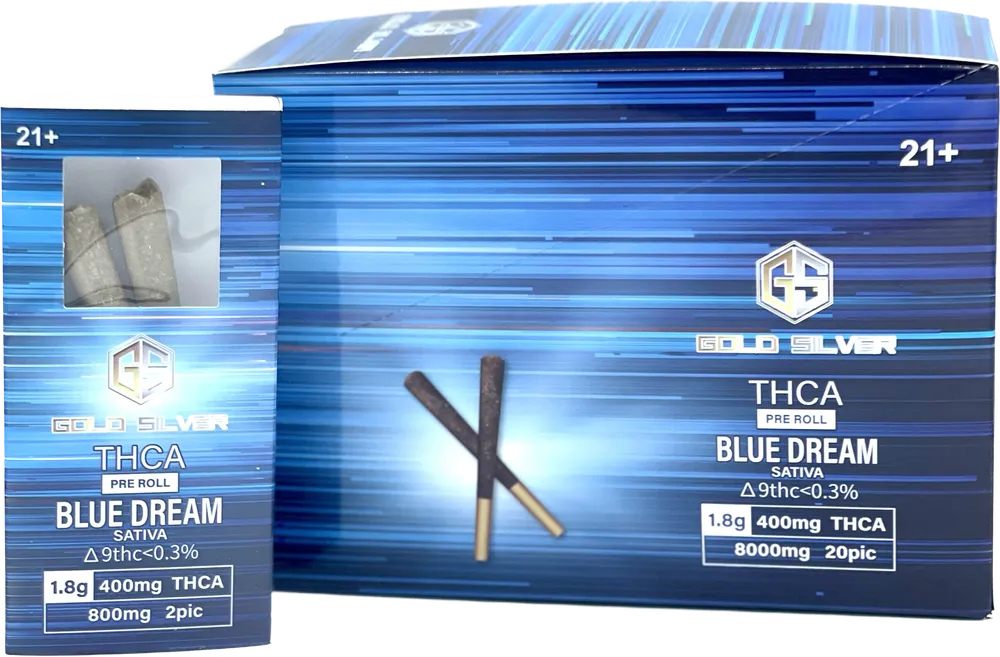 Gold Silver THC-A Pre Roll 2 Pack - Blue Dream (Sativa)