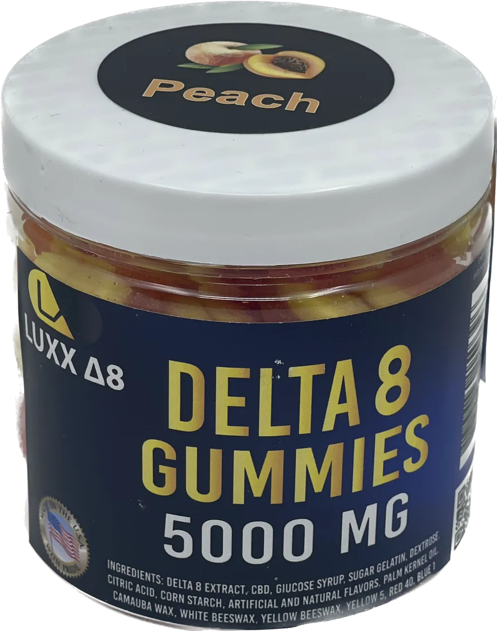 Luxx Delta 8 Gummies 5000mg Peach | 5000mg: Peach