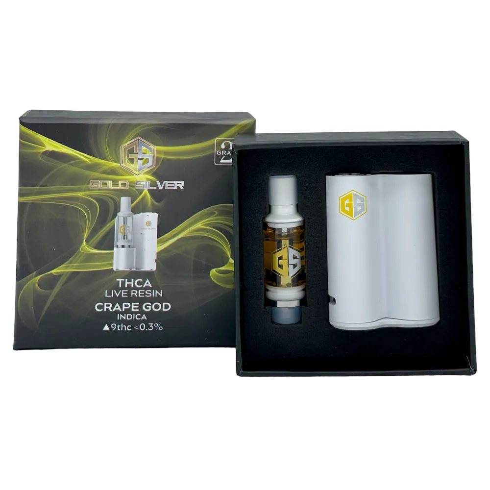 Product image 1 of 1 for Gold Silver THC-A Cartridge 2 g - Grape God