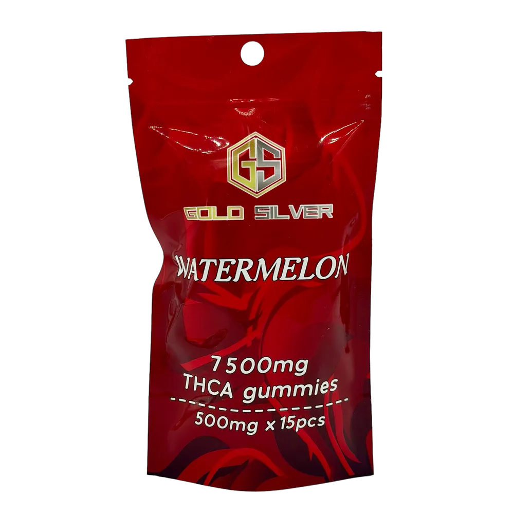 Gold Silver THCA Gummies 7500mg Bag - Watermelon