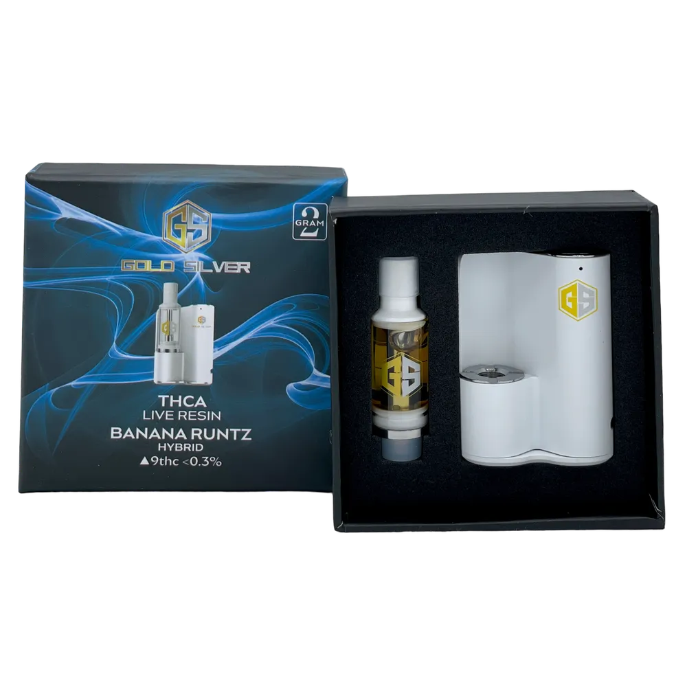 Gold Silver THC-A Cartridge 2 g - Banana Runtz | 2g: Banana Runtz