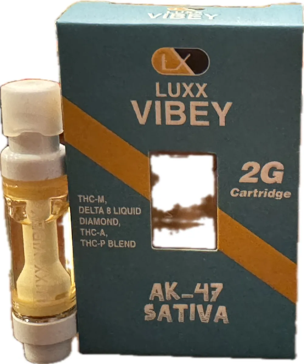 Luxx Vibey THCA-THC-P HHC liquid Diamond 2g Cartridge - AK-47 | Sativa: AK-47