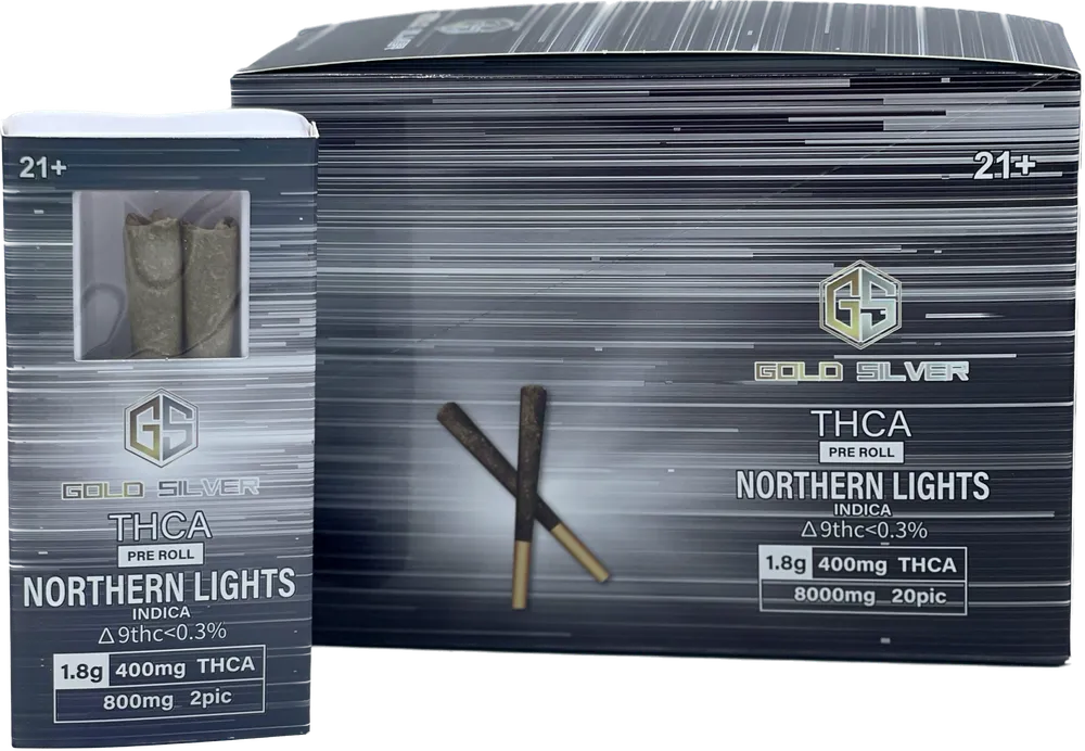 Gold Silver THC-A Pre Roll 2 Pack - Northern Lights (Indica) | Indica: Northern Lights