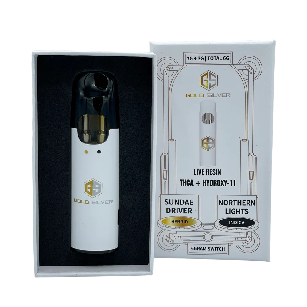 Product image 1 of 1 for Gold Silver THC-A 6g Switch Disposal-Sundae Driver Northern Lights