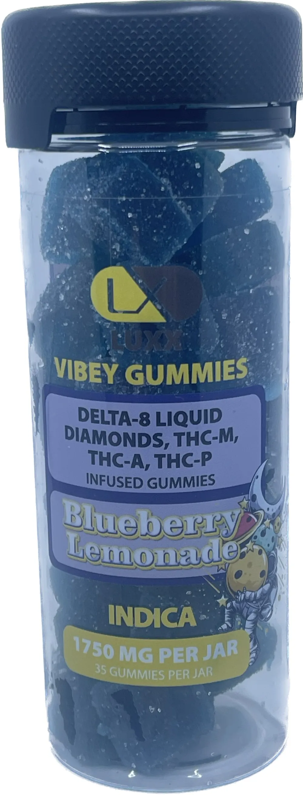 Luxx Vibey Gummies 1750mg - Blueberry Lemonade | Indica: Blueberry Lemonade
