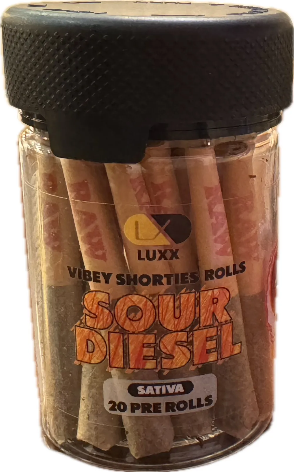 Product image 1 of 1 for Luxx Vibey Shorties Rolls Sour Diesel 20ct