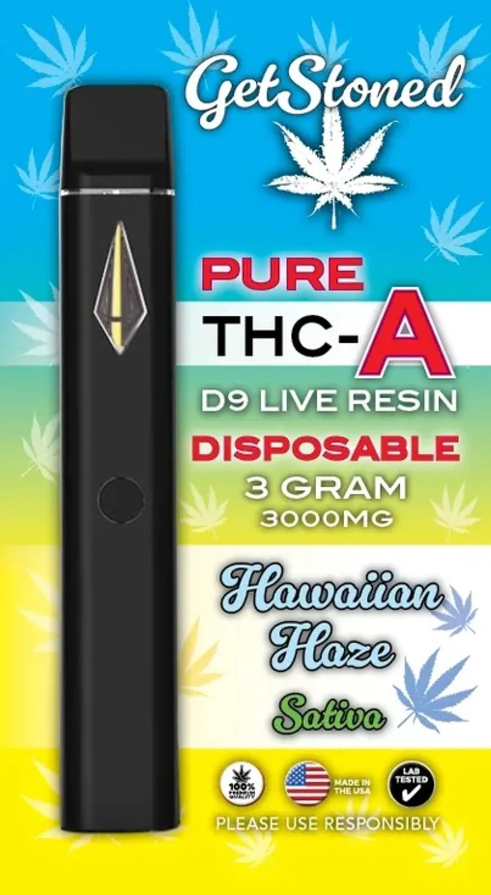 Get Stoned THC Company THCA-D9 Live Resin 3g Hawaiian Haze