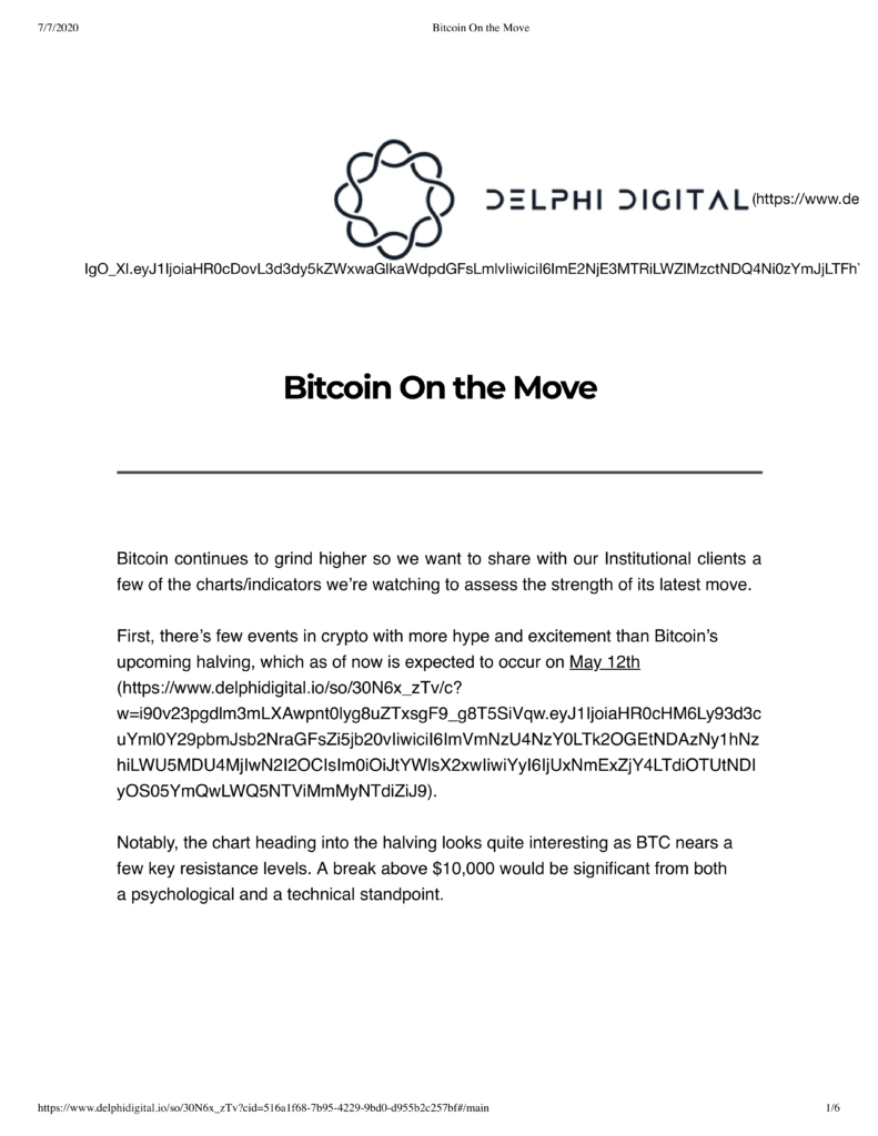 Macro – Bitcoin on the Move