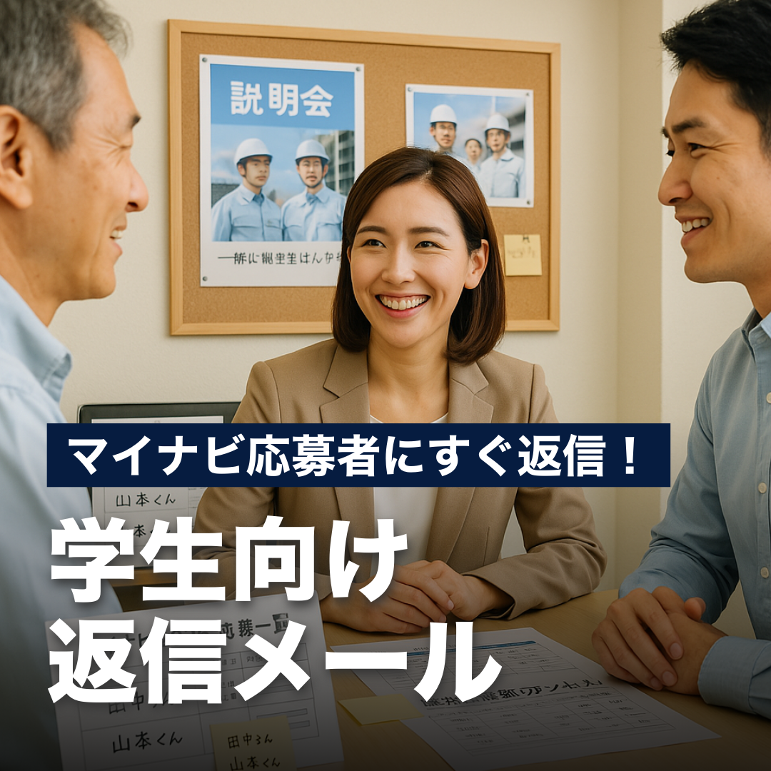 マイナビ応募者にすぐ返信！学生向け返信メール