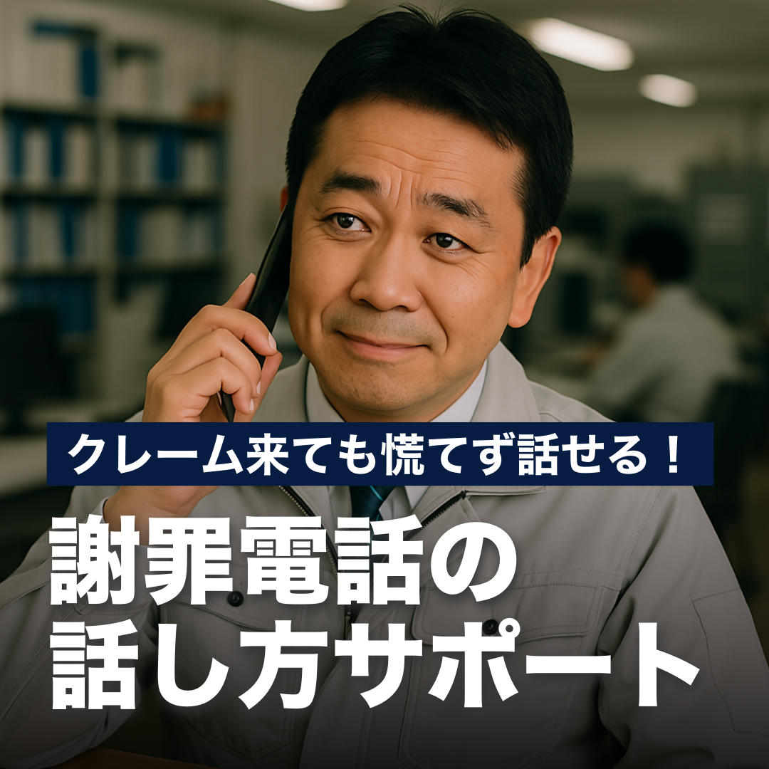 クレーム来ても慌てず話せる！謝罪電話の話し方サポート
