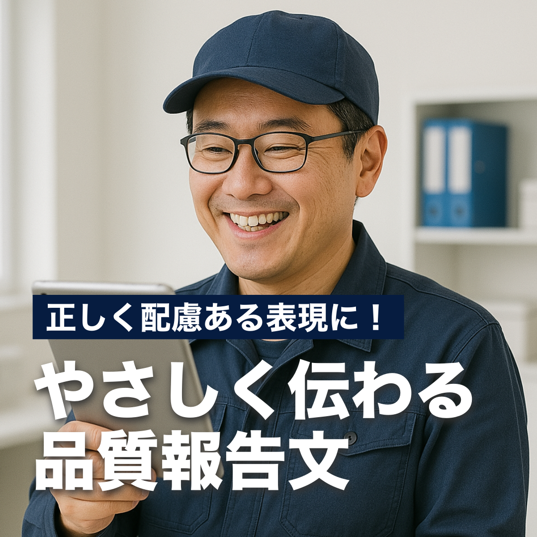 正しく配慮ある表現に！やさしく伝わる品質報告文