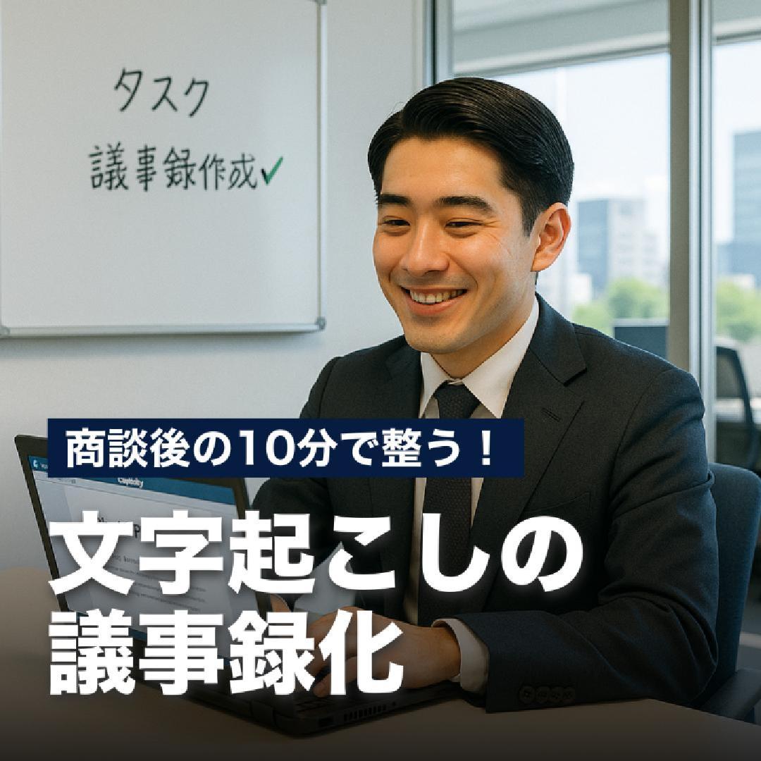 商談後の10分で整う！文字起こしの議事録化