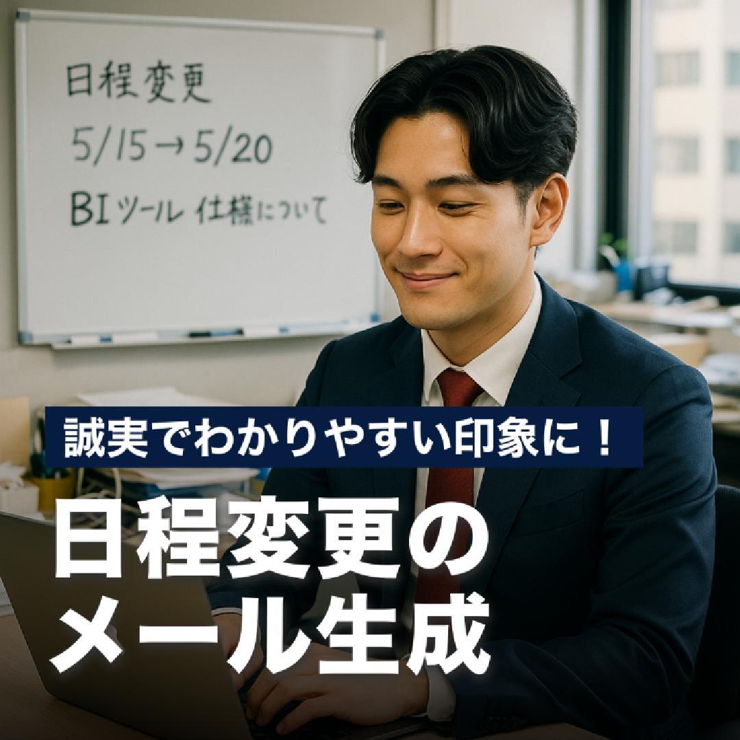 誠実でわかりやすい印象に！日程変更のメール生成