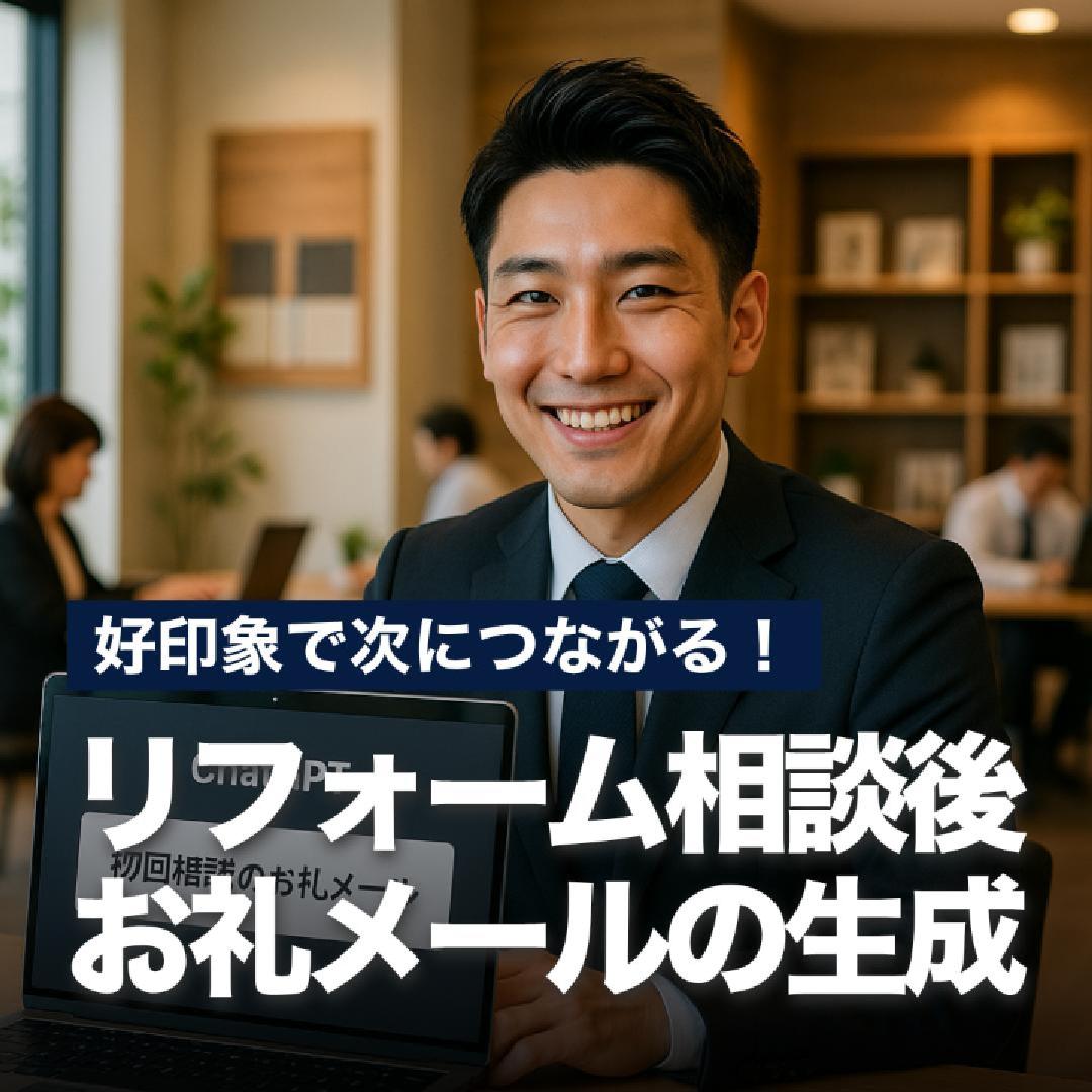 好印象で次につながる！リフォーム相談後お礼メールの生成