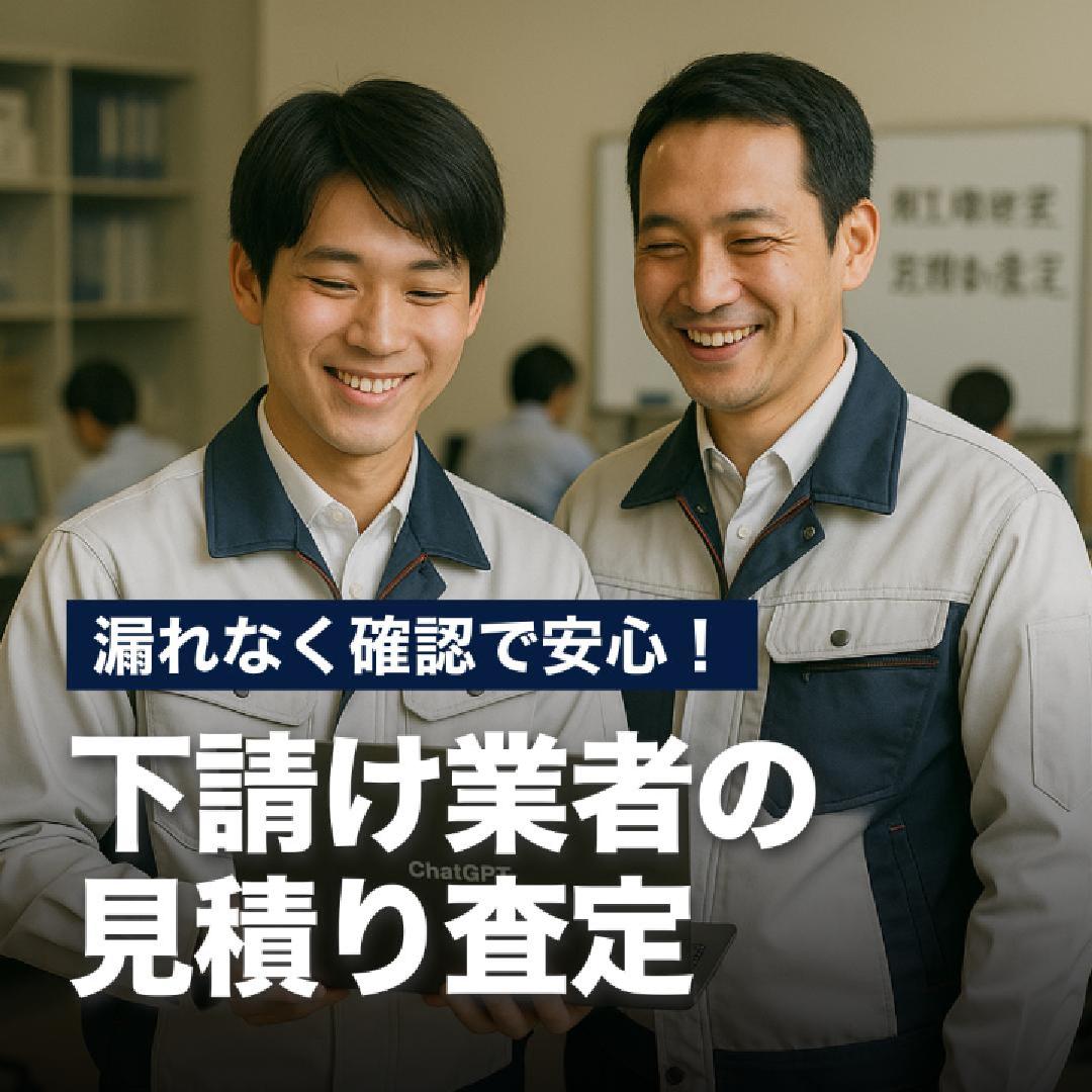 漏れなく確認で安心！下請け業者の見積り査定