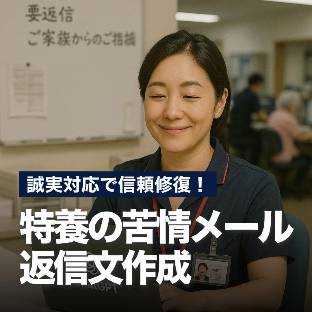 誠実対応で信頼修復！特養の苦情メール返信文作成