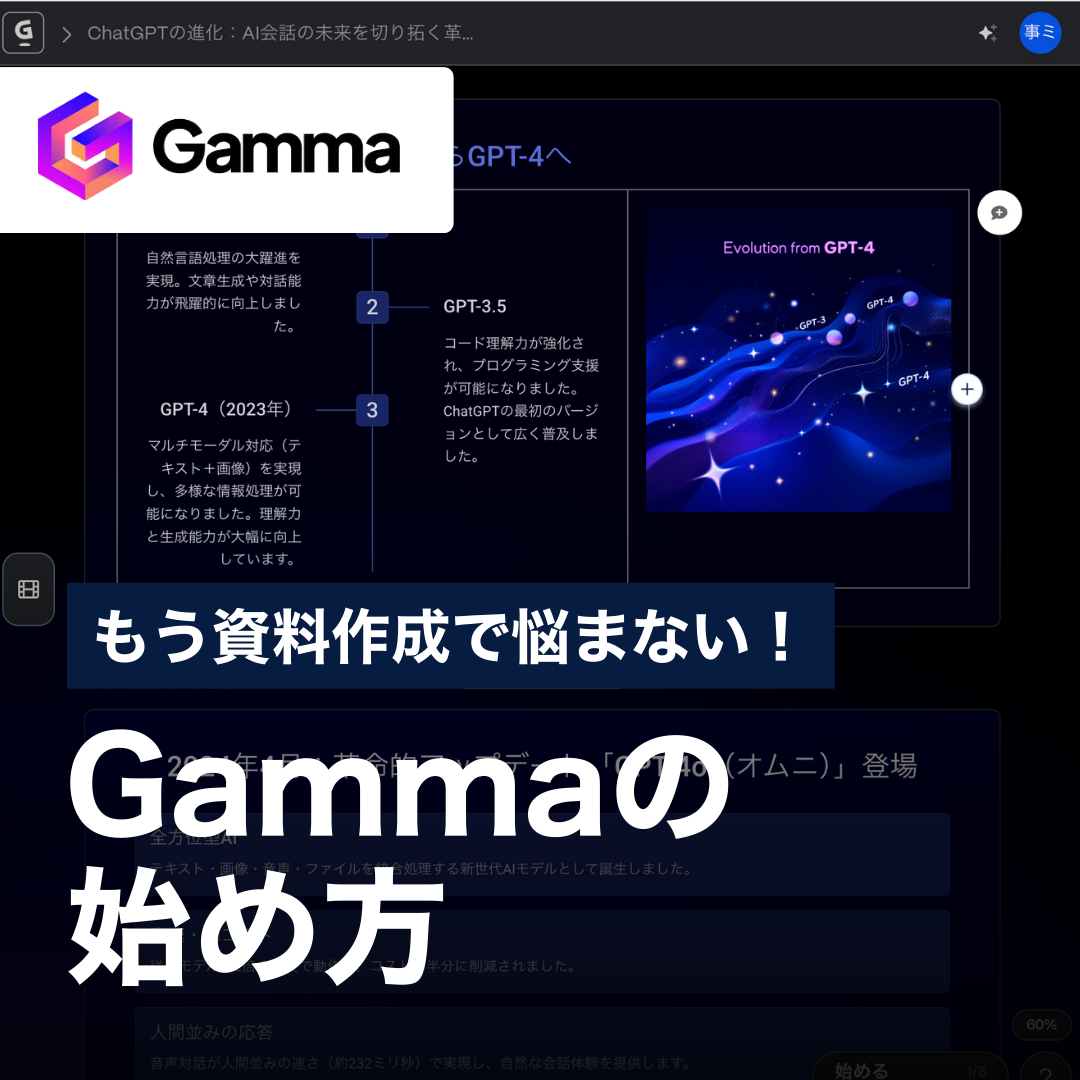 もう資料作成で悩まない！Gammaの始め方