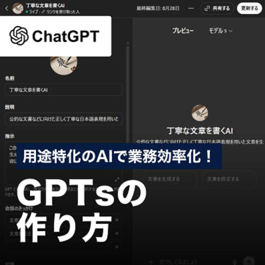 用途特化のAIで業務効率化！GPTsの作り方