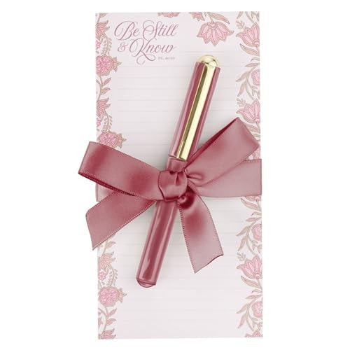Magnetic Shopping List with Pen: Be Still Psalm 46:10 - Pink