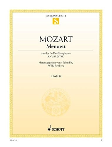 Menuet uit Es dur symph. KV 543 piano