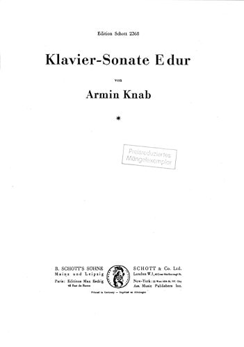 Piano Sonata in E Major