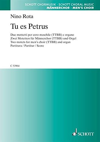 Tu es Petrus - Due mottetti per coro maschile (TTBB) e organo - choeur d'hommes (TTBB) et orgue - Partition - C 53964