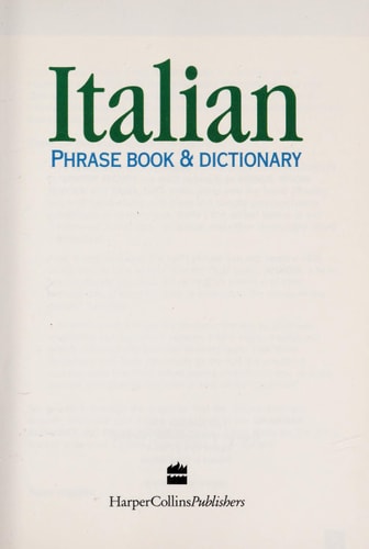Italian Phrase Book & Dictionary