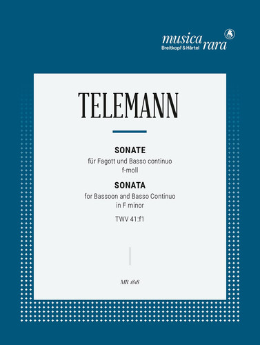 Partitions classique MUSICA RARA TELEMANN GEORG PHILIPP - SONATA IN F - BASSOON, BASSO CONTINUO Basson